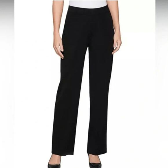 NWT Misook Black Wide Leg Knit Pull-On Pants - Picture 1 of 7